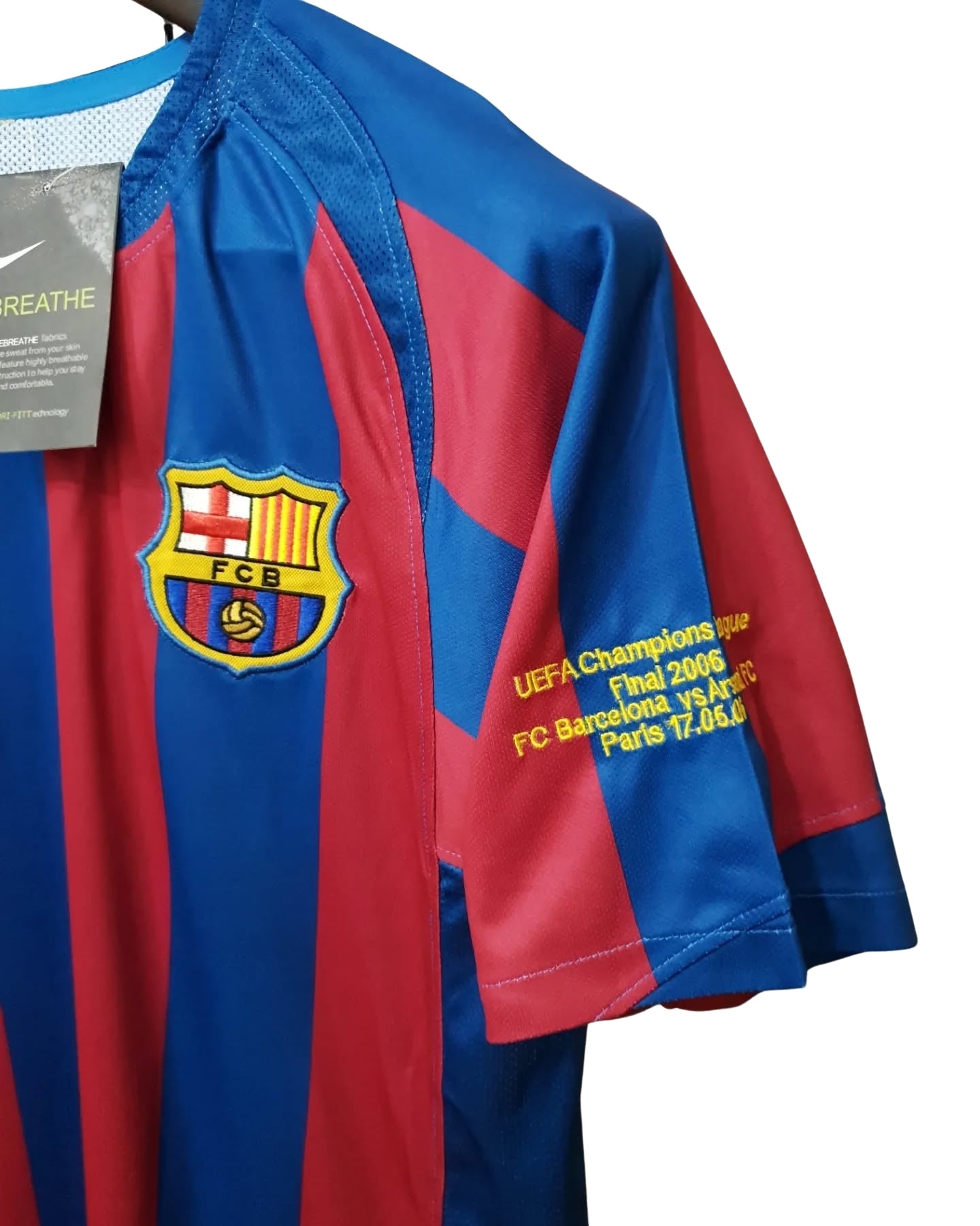 Authentic Ronaldinho #10 Barcelona 2005/06 UCL Final Jersey – Home Shirt of Champions