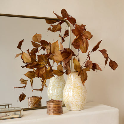 Distressed Tan Floral Vase