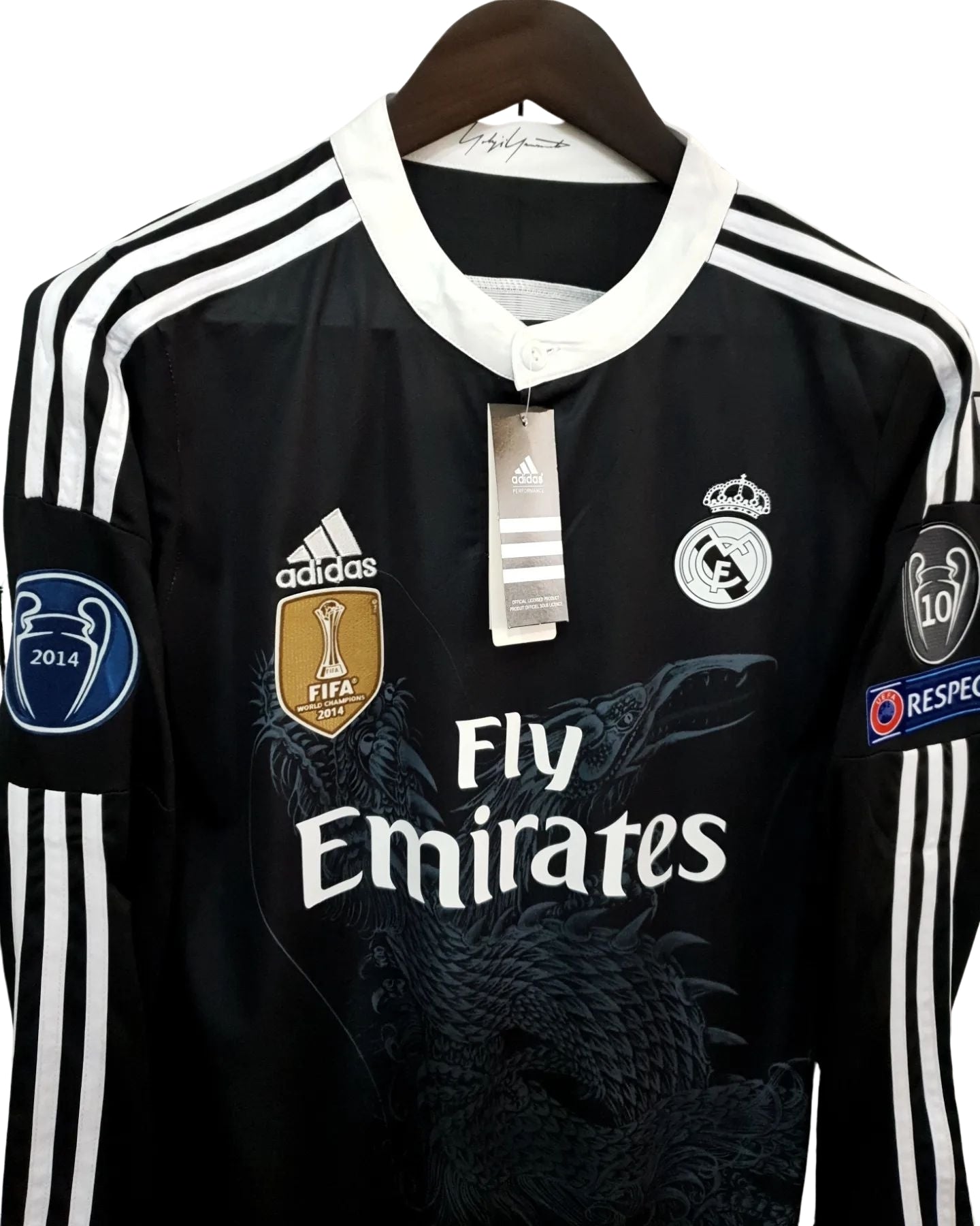 Authentic Cristiano Ronaldo #7 jersey Real Madrid 2014-2015 UCL Long Sleeve Black Dragon Jersey