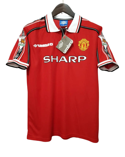 Authentic David Beckham 7 Manchester United 1998-1999 Short Sleeve Soccer Red Jersey
