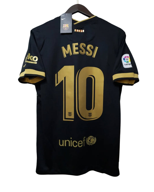 Authentic Messi #10 Jersey FC Barcelona 2020/2021 Football Shirt Away Black Soccer