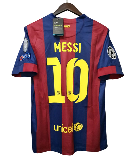 Authentic Messi #10 Home Jersey FC Barcelona 2014-2015 Retro Champions League Edition