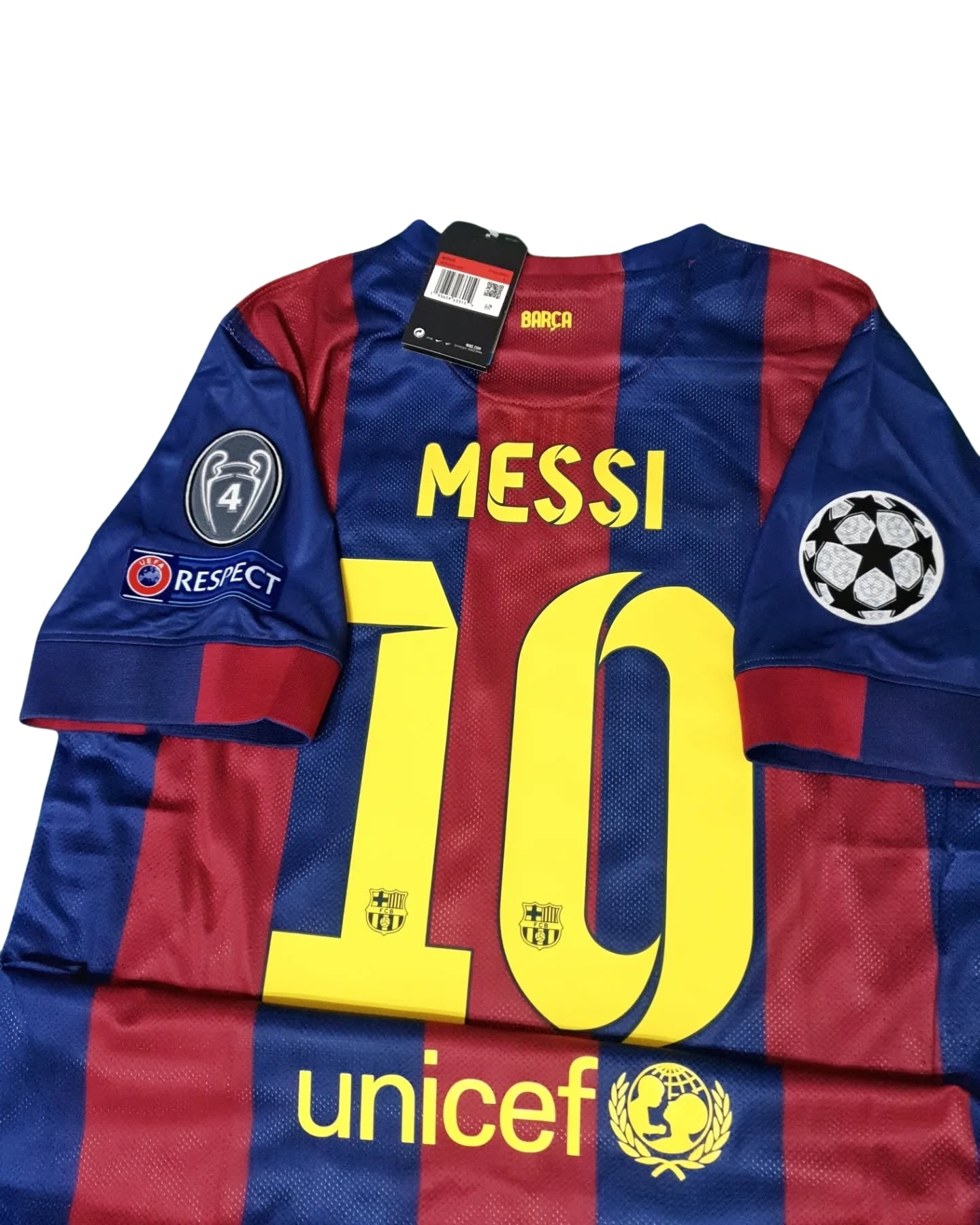 Authentic Messi #10 Home Jersey FC Barcelona 2014-2015 Retro Champions League Edition
