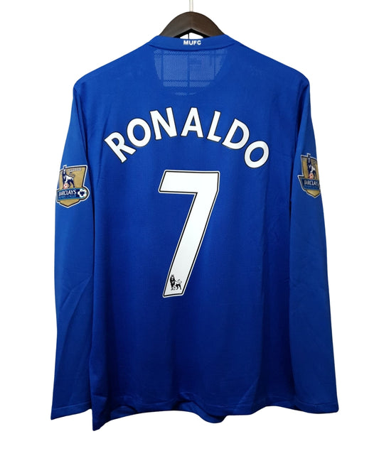 Authentic Cristiano Ronaldo #7 Manchester United 07/08 away Jersey Long Sleeve