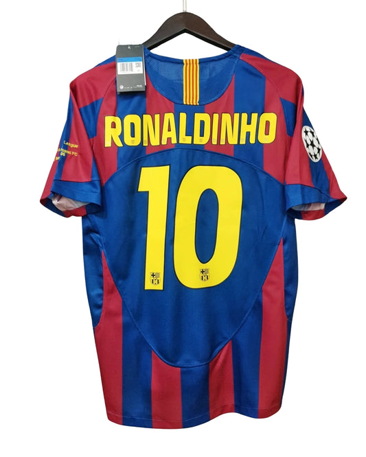 Authentic Ronaldinho #10 Barcelona 2005/06 UCL Final Jersey – Home Shirt of Champions