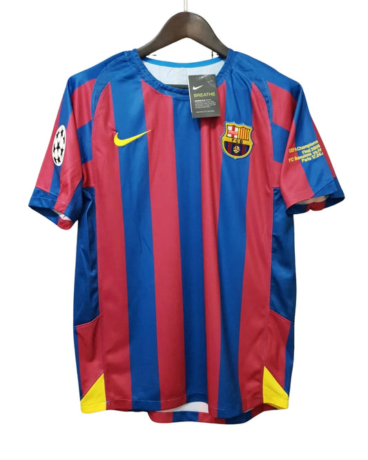 Authentic Ronaldinho #10 Barcelona 2005/06 UCL Final Jersey – Home Shirt of Champions