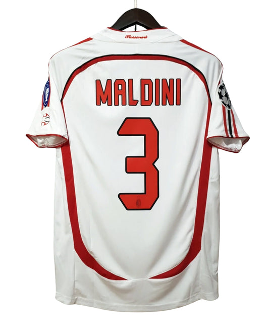 Authentic MALDINI #3 jersey AC Milan 2006/2007 Retro White Away Football Shirt