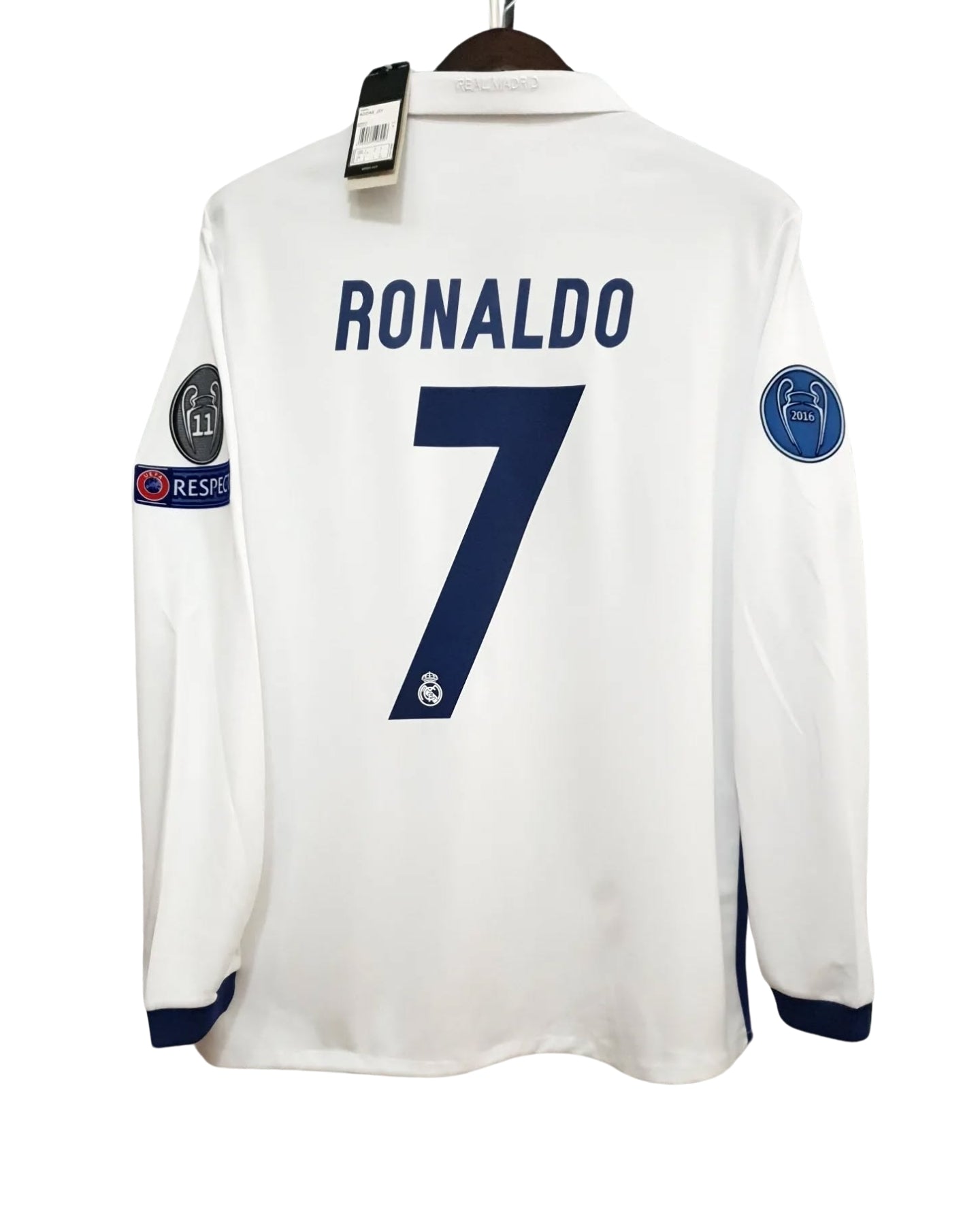 Ronaldo #7 Jersey 2016-17 Real Madrid Home Champions League Long Sleeve