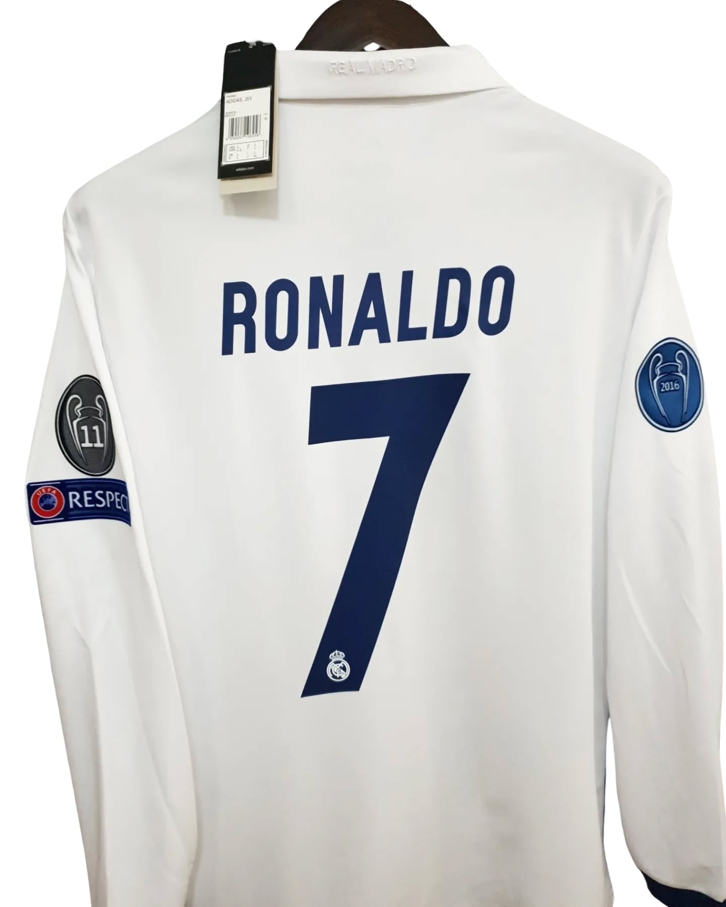 Ronaldo #7 Jersey 2016-17 Real Madrid Home Champions League Long Sleeve