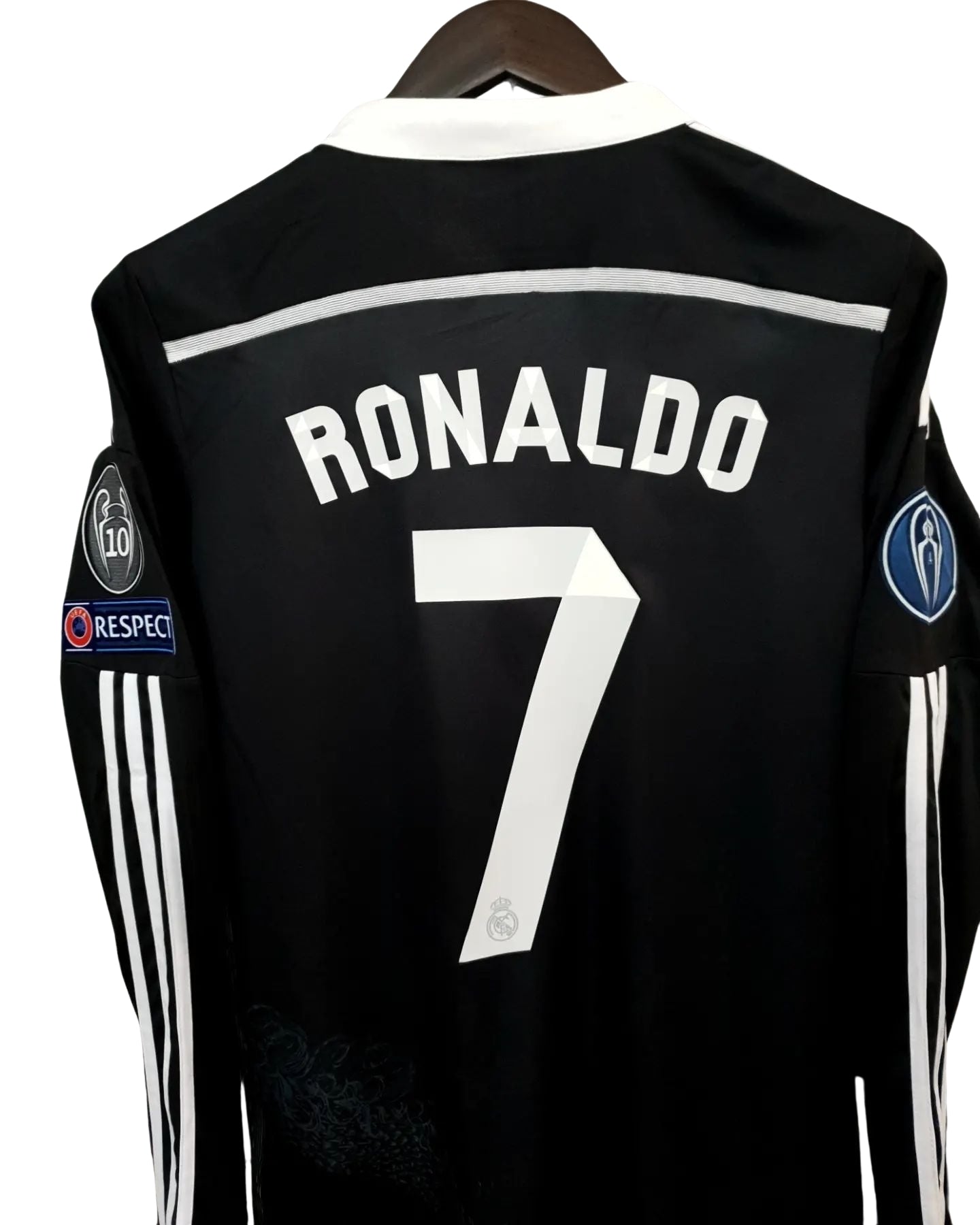 Authentic Cristiano Ronaldo #7 jersey Real Madrid 2014-2015 UCL Long Sleeve Black Dragon Jersey